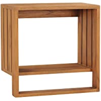 vidaXL Madera Maciza de Teca Toallero de Pared Baño Decoración Accesorios Toalla Estante Cocina Percha Montado…